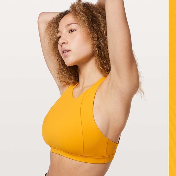 Lululemon Free To Be Serene High Neck Yellow Honey Lemon Sports Bra Women’s 4 - Picture 5 of 10